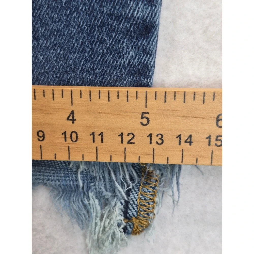 Judy Blue High Rise Skinny Jeans Women's 29 Blue Frayed Shark Bite Hem
